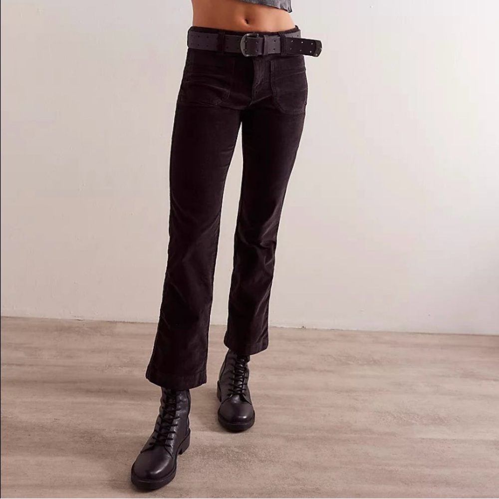 Free People High Time Velvet Kick Flare Pants NWOT
